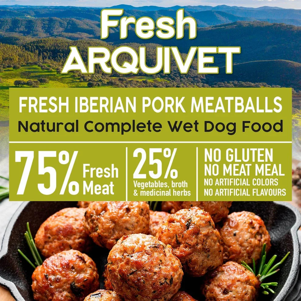 Arquivet Fresh - Polpette di Maiale Iberico per Cani - Gluten free e Grain free - 400 gr