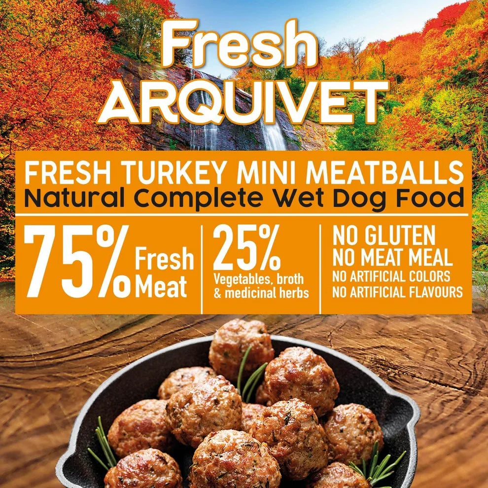 Arquivet Fresh - Polpettine di Tacchino per Cani - Gluten free e Grain free - 200 gr