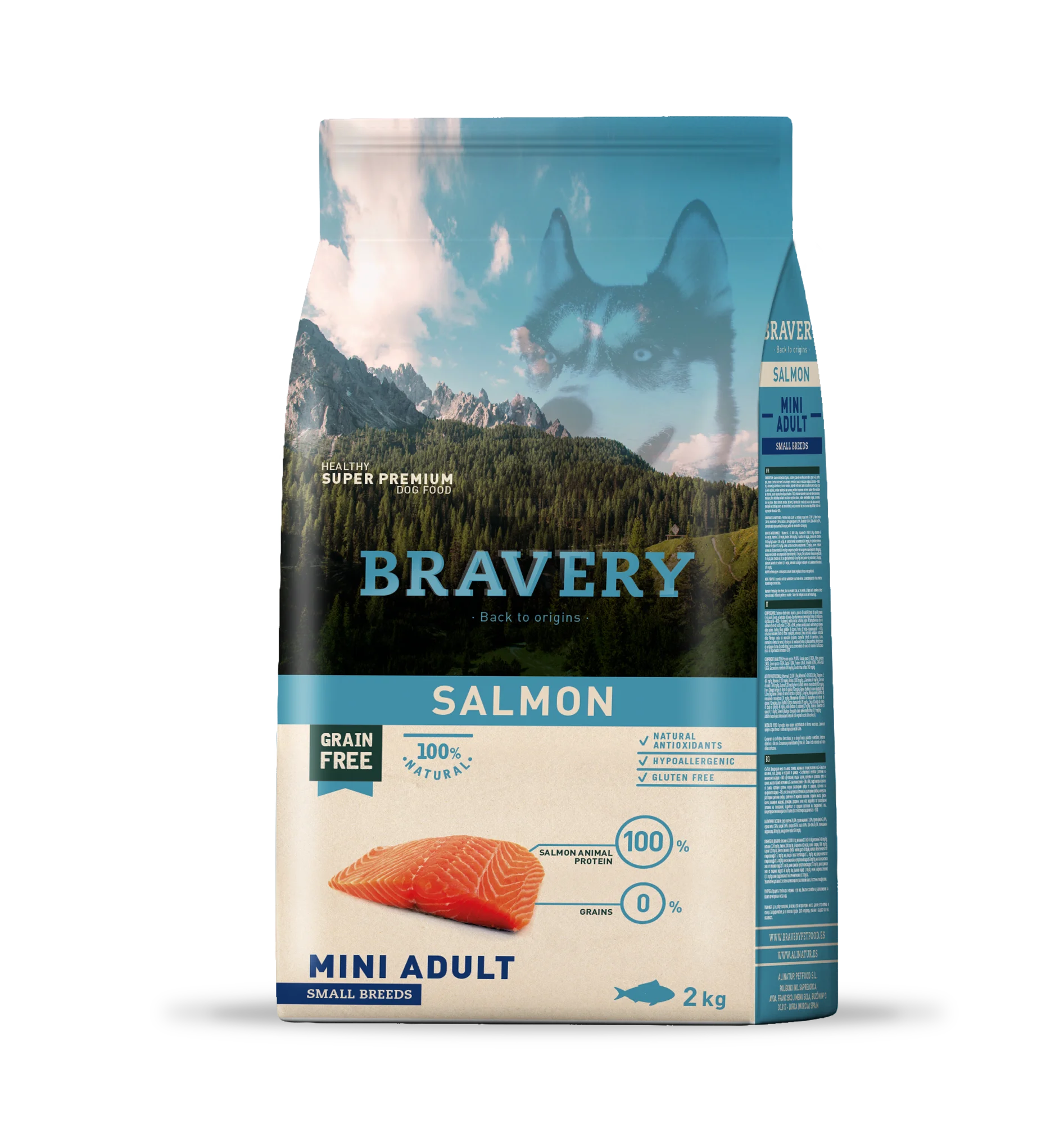 Salmone - Alimento completo per Cani Adulti - Taglia piccola - Bravery