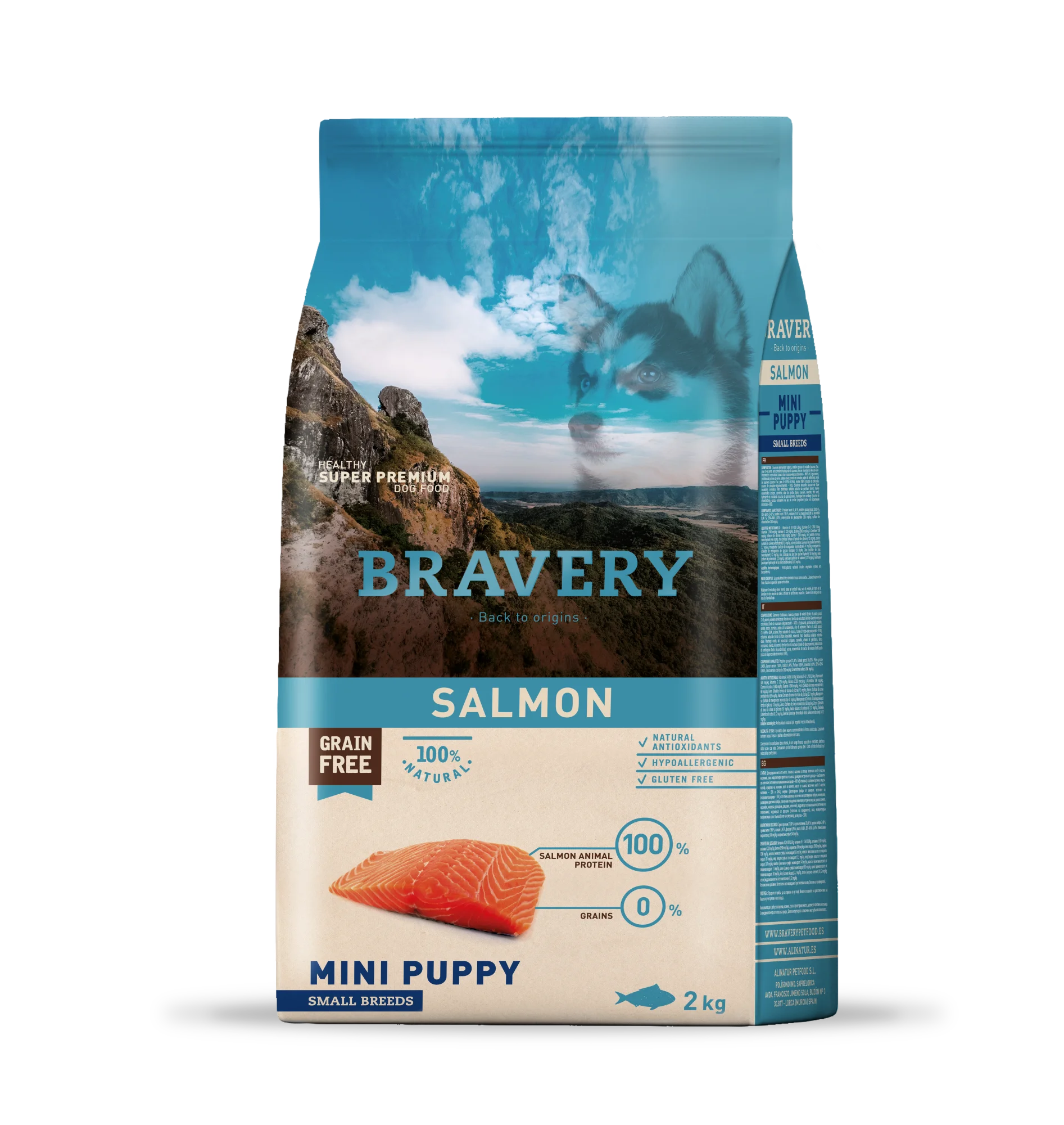 Salmone - Alimento completo per Cuccioli - Taglia piccola - 2 Kg - Bravery
