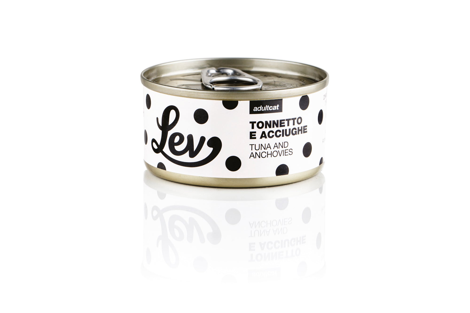 Lev - Umido Gatto - Tonnetto e Acciughe - Acqua di cottura - Lattina 70g