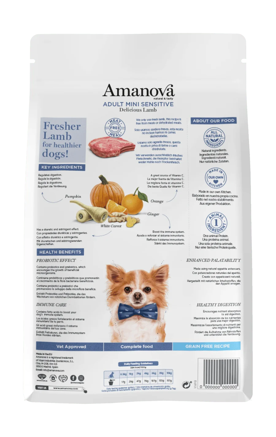 Amanova - Adult mini sensitive - Delicious Lamb - Agnello fresco