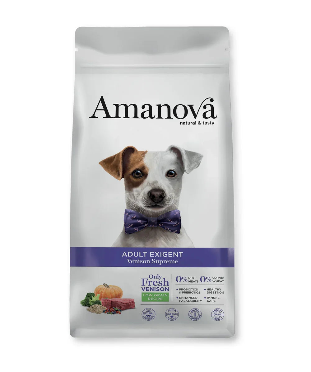 Amanova Adult Exigent - Cervo - Crocchette premium per cani adulti di qualsiasi razza