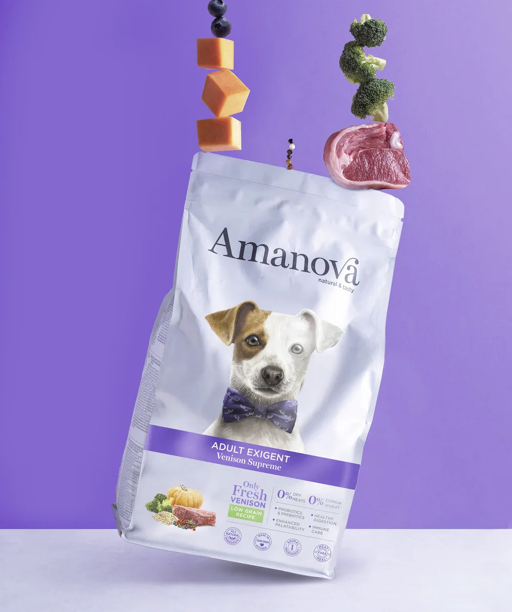 Amanova Adult Exigent - Cervo - Crocchette premium per cani adulti di qualsiasi razza