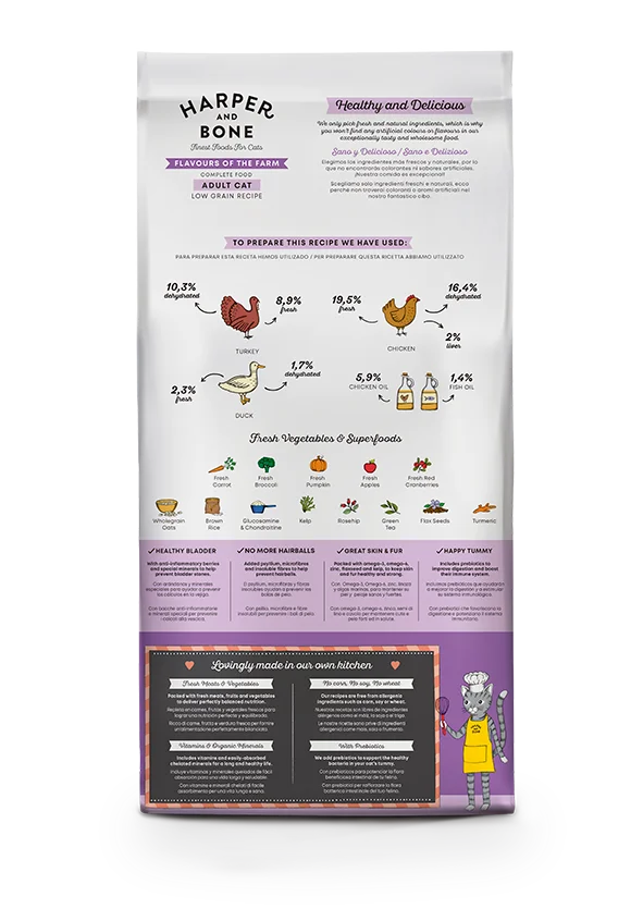 Harper & Bone - Adult Cat - Flavours of the farm - Anatra, pollo e tacchino