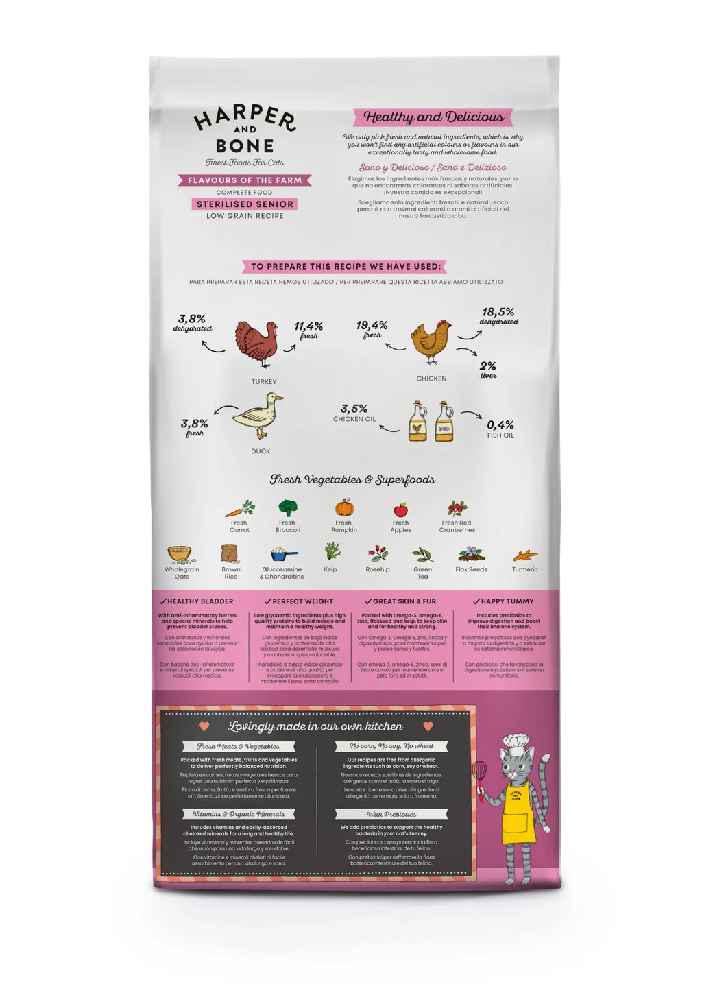 Harper & Bone - Sterilised senior - Flavours of the farm - Anatra, pollo e tacchino