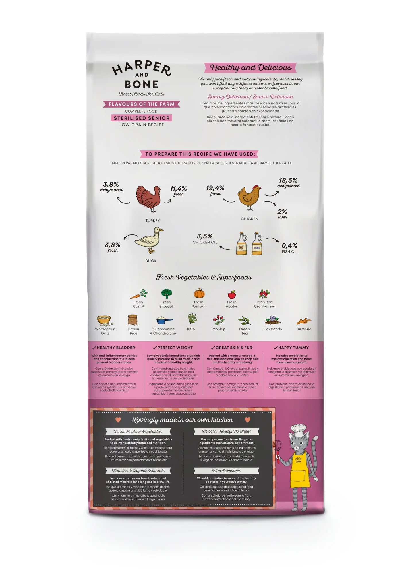 Harper & Bone - Sterilised senior - Flavours of the farm - Anatra, pollo e tacchino