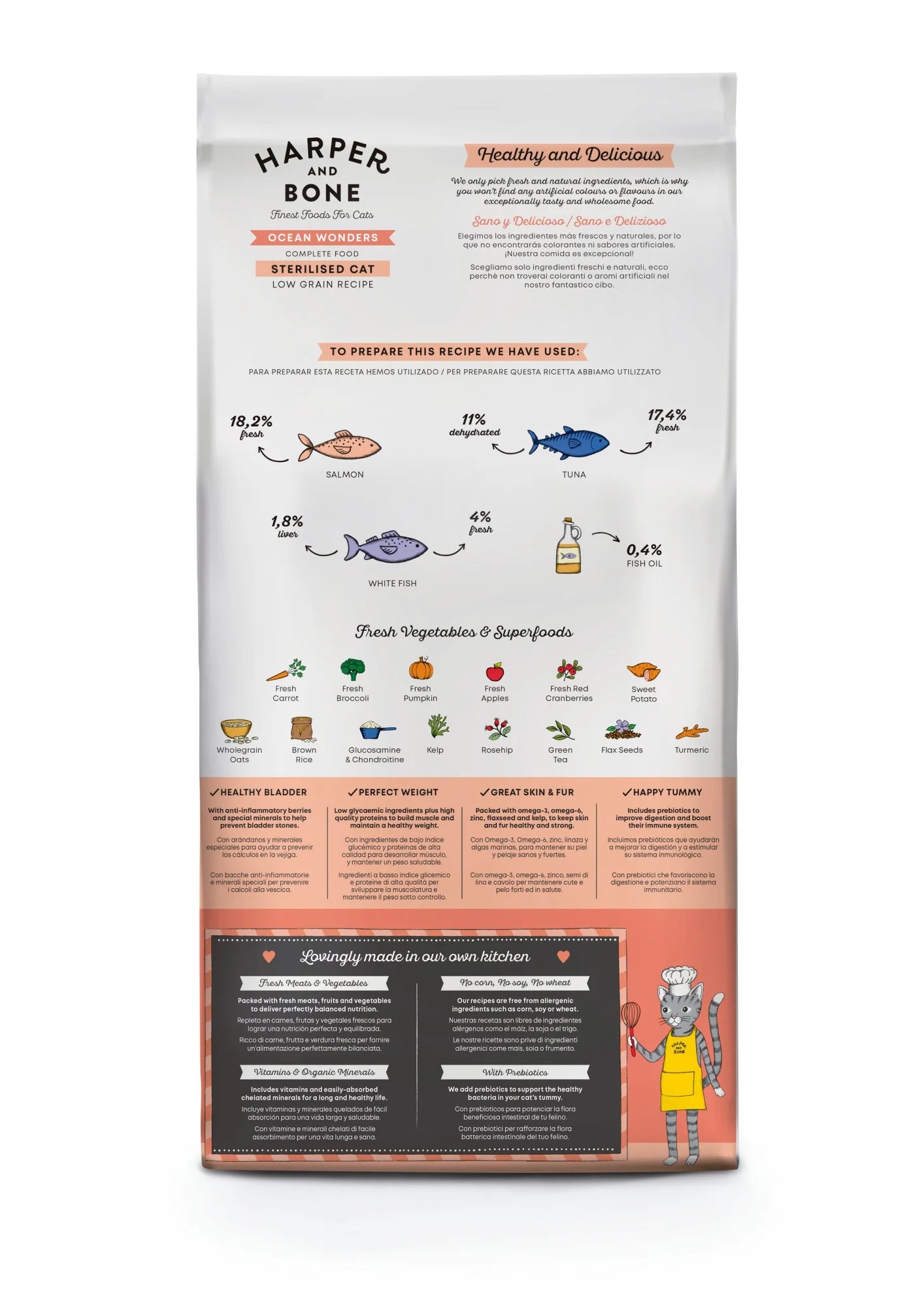 Harper & Bone - Sterilised cat - Ocean wonders - Tonno, pesce bianco e salmone
