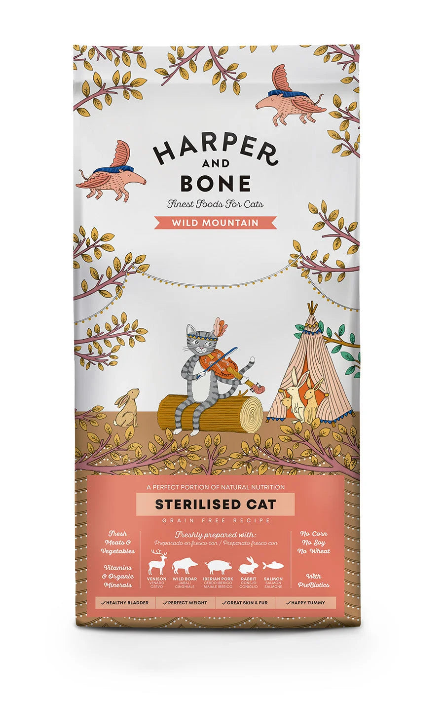 Harper & Bone - Sterilised cat - Wild mountain - Cervo, cinghiale,maiale, coniglio e salmone