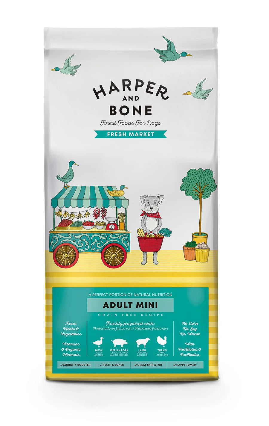 Harper & Bone - Adult mini - Fresh market - Anatra, maiale iberico, agnello e tacchino