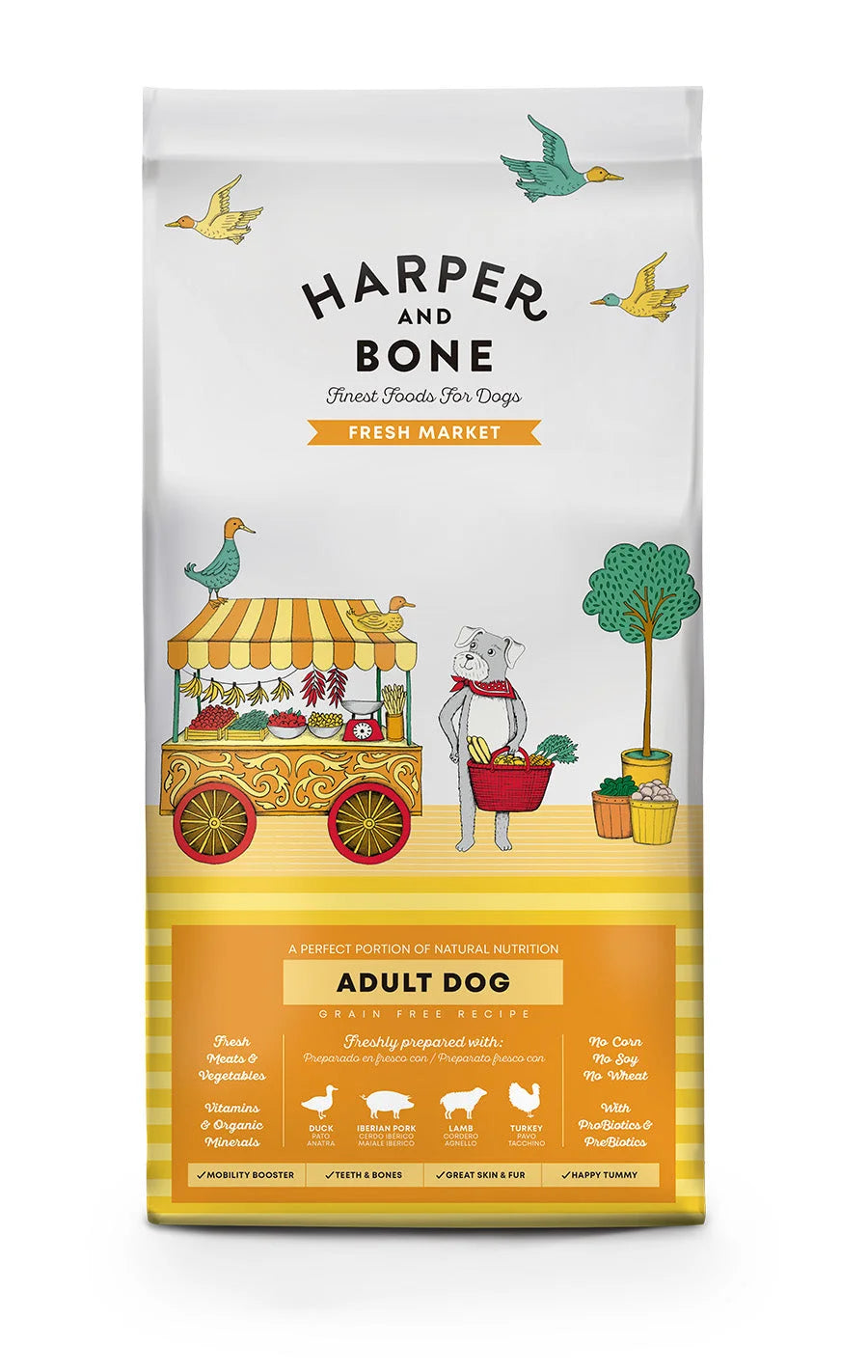 Harper & Bone - Adult dog - Fresh market - Anatra, maiale iberico, agnello e tacchino
